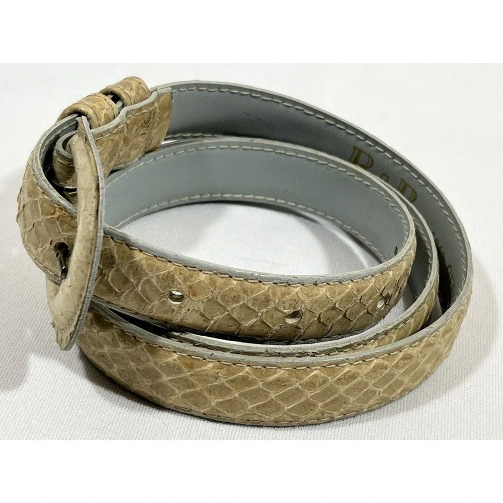 Snakeskin Belt Womens Medium Tan Leather Exotic Western Boho Adjustable